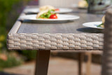 90cm Hampstead Stone Square Dining Table with 4 Stacking Armchairs