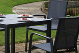 90cm Florence Square Dining Table & 4 Florence Stacking Armchairs