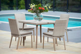 90cm Hampstead Stone Square Dining Table with 4 Dining Chairs