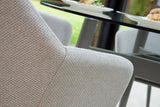 230cm Henley Glass & Aluminium Dining Table with 8 Richmond Armchairs
