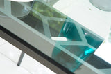 CLEARANCE | 180cm Henley Glass & Aluminium Oval Dining Table
