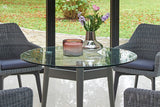 100cm Henley Glass & Aluminium Round Dining Table
