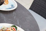 100cm Henley Porcelain Slate & Aluminium Round Dining Table