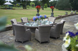 270cm Kensington Oval Dining Table with 8 High Back Dining Armchairs