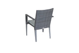 180cm Hampstead Grey Rectangular Dining Table with 6 Stacking Armchairs
