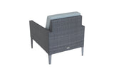 Hampstead Grey 2 Seater Sofa with 2 Lounge Armchairs, Footstool & Rectangular Coffee Table