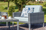 Hampstead Grey 2 Seater Sofa with 2 Lounge Armchairs, Footstool & Rectangular Coffee Table