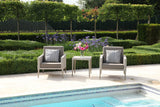 2 Hampstead Stone Lounge Armchairs with Square Side Table
