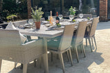 240cm Hampstead Stone Rectangular Dining Table with 2 Dining Armchairs & 6 Dining Chairs
