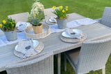 240cm Hampstead Stone Rectangular Dining Table with 2 Dining Armchairs & 6 Dining Chairs