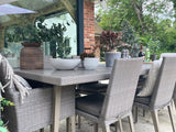180cm Hampstead Stone Rectangular Dining Table with 2 Dining Armchairs & 4 Dining Chairs