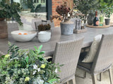 240cm Hampstead Stone Rectangular Dining Table with 2 Dining Armchairs & 10 Dining Chairs