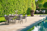 190cm Monaco Dining Table with 6 Dining Armchairs
