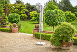 3.2m x 2.1m Deluxe Rectangular Aluminium Grey Parasol with 65kg Granite Base