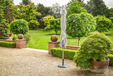 3.2m x 2.1m Deluxe Rectangular Aluminium Grey Parasol with 25kg Concrete Base