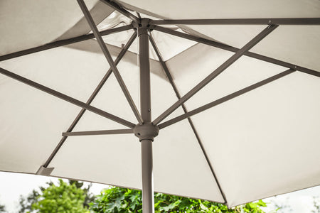 2.5m Deluxe Round Aluminium Grey Parasol with 25kg Concrete Base