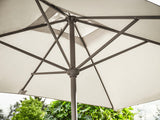 2.5m Deluxe Round Aluminium Grey Parasol with 25kg Concrete Base