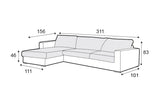 Sandford Large Right Hand Chaise Sofa Set 2
