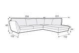 Sandringham Medium Left Hand Chaise Corner Sofa Set 3