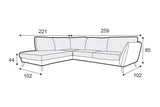 Sandringham Medium Right Hand Chaise Corner Sofa Set 3