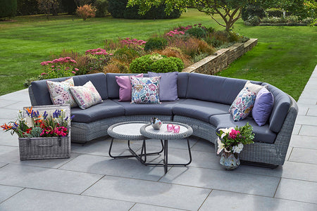 Cliveden Rattan Curved Modular Sofa Set E