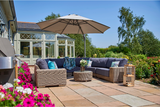 Siesta 3.5m Cantilever Grey Parasol with Anthracite Wheel Base