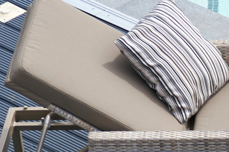 2 Hampstead Stone Sun Loungers with Side Table