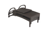 2 Windsor Bronze Stacking Sun Loungers with Square Side Table