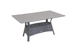 160cm Windsor Grey Rectangular Dining Table with 6 Stacking Armchairs