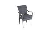 CLEARANCE | 90cm Windsor Grey Square Dining Table with 2 Stacking Armchairs