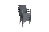 90cm Windsor Grey Round Dining Table with 4 Stacking Armchairs