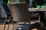 90cm Windsor Bronze Round Dining Table with 4 Stacking Armchairs
