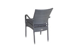 90cm Windsor Grey Round Dining Table with 4 Stacking Armchairs