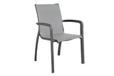 90cm Paris Volcano/Grey Square Dining Table with 4 Volcano/Grey Stacking Armchairs