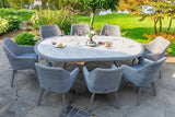 230cm Cliveden Oval Dining Table with 8 Dining Armchairs