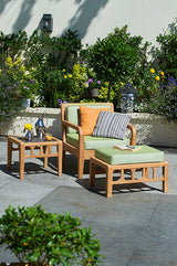 Lodge Footstool with Waterproof Cushion