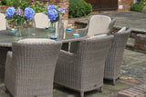 270cm Kensington Oval Dining Table with 8 High Back Dining Armchairs
