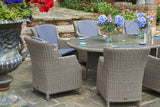 270cm Kensington Oval Dining Table with 8 High Back Dining Armchairs
