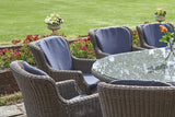 230cm Kensington Oval Dining Table with 8 High Back Dining Armchairs