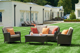 Windsor Bronze 2 Seater Sofa with 2 Lounge Armchairs & Rectangular Coffee Table