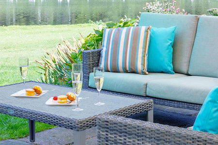 Hampstead Grey 2 Seater Sofa with Rectangular Coffee Table