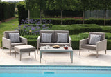 Hampstead Stone 2 Seater Sofa with 2 Lounge Armchairs, Footstool & Rectangular Coffee Table