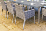 240cm Hampstead Grey Rectangular Dining Table with 8 Dining Armchairs