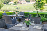 90cm Hampstead Grey Square Dining Table with 4 Dining Armchairs