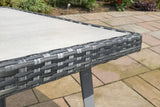 90cm Hampstead Grey Square Dining Table with 4 Stacking Armchairs