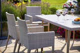 180cm Hampstead Stone Rectangular Dining Table with 6 Dining Armchairs
