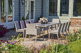 240cm Hampstead Stone Rectangular Dining Table with 2 Dining Armchairs & 8 Dining Chairs