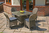 100cm Mayfair Square Dining Table with 4 Dining Chairs