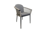 190cm Monaco Dining Table with 6 Dining Armchairs
