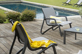 2 Paris Volcano/Grey Lounge Armchairs with 50cm Side Table